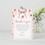 水彩イチゴの誕生日お礼メッセージ サンキューカード (スタンド正面)