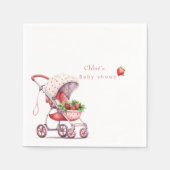 水彩イチゴの赤ちゃんシャワー スタンダードカクテルナプキン (正面)