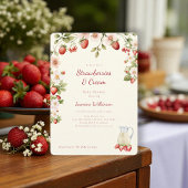 水彩イチゴクリームベイビーシャワー 招待状