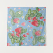 水彩イチゴ模様 タペストリー (正面(横))