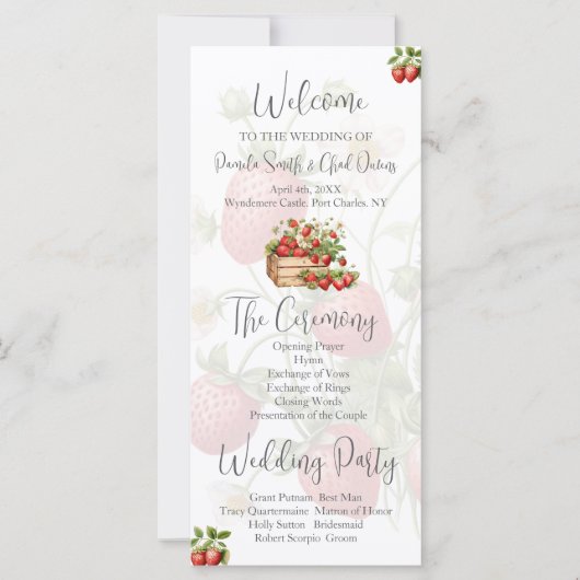 水彩イチゴ結婚式 プログラム (正面)