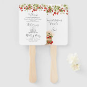 水彩イチゴ結婚式 プログラム ハンドファン (正面&裏面)