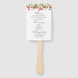 水彩イチゴ結婚式 プログラム ハンドファン