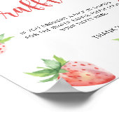 水彩イチゴ – おむつラッフル ポスター (角)