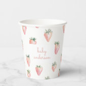 水彩イチゴ – ベリースイートベビーシャワー 紙コップ (正面)