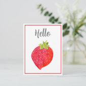 水彩イチゴ ポストカード (スタンド正面)