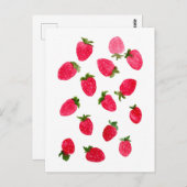 水彩イチゴ ポストカード (正面/裏面)