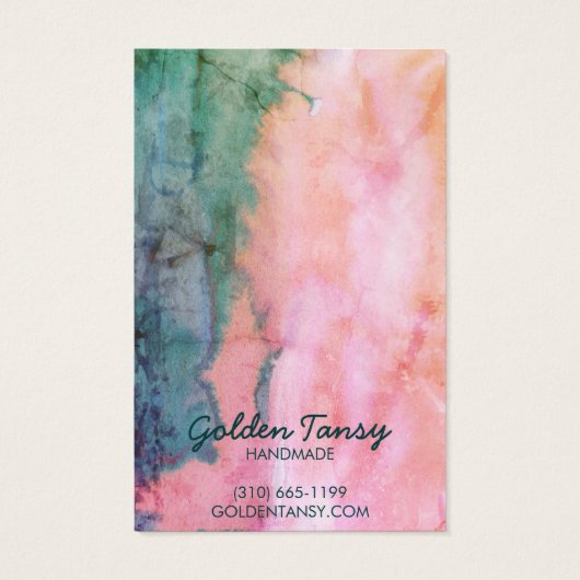 水彩イヤリングネックレスジュエリー表示カード (裏面)