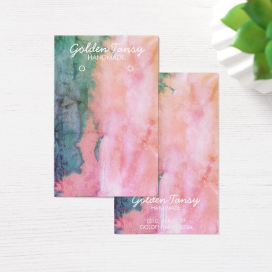 水彩イヤリングネックレスジュエリー表示カード (デスク)