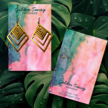 水彩イヤリングネックレスジュエリー表示カード