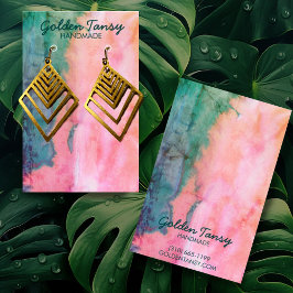 水彩イヤリングネックレスジュエリー表示カード