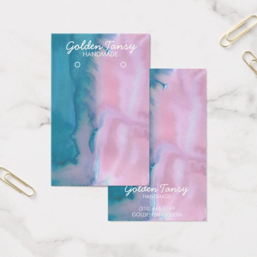 水彩イヤリングネックレスジュエリー表示カード (オフィス)