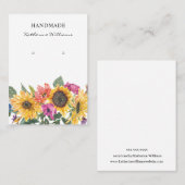 水彩イヤリング表示 |ひまわりフローラ 名刺 (正面/裏面)