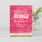 水彩イラストのワゴンセイロの誕生日パーティー 招待状 (スタンド正面)