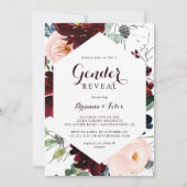 水彩イラストの秋の性別発表パーティー 招待状 (正面)