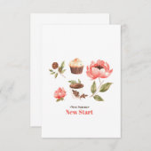 水彩イラストの花離れ付き サンキューカード (正面/裏面)