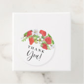 水彩イラストの苺のサマーウェディング感謝カード フェイバータグ (インサイチュ)