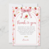 水彩イラストの苺の誕生日お礼メッセージ サンキューカード (正面)