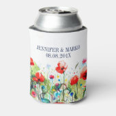 水彩イラストレーションカラフル春の花 缶クーラー (缶裏面)