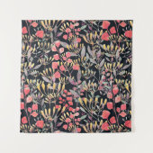 水彩イラストレーションシームレスパターンフラワーm タペストリー (正面)