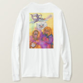 水彩イラストレーションファンタジー戦士ライドリオン Tシャツ (デザイン裏面)