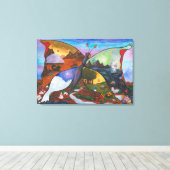 水彩イラストレーションファンタジー魅惑的な世界 キャンバスプリント (インサイチュ (ウッドフロア))