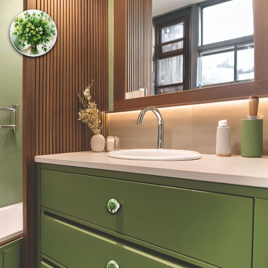 水彩イラストレーションフレッシュパセリーブーケ セラミックノブ