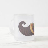 水彩イラストレーション充填ホーン花 フロストグラスマグカップ (正面左)