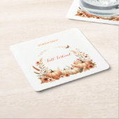 水彩イラストレーション秋フェスティバル スクエアペーパーコースター (アングル)