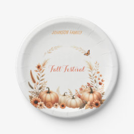 水彩イラストレーション秋フェスティバル ペーパープレート