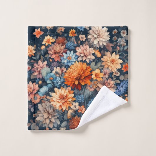 水彩イラストレーション素朴ヴィンテージ エレガント バスタオルセット (ウォッシュタオル)