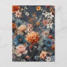 水彩イラストレーション素朴ヴィンテージ エレガント ポストカード