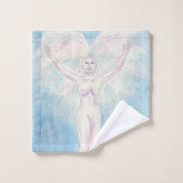 水彩イラストレーション絵画の女神の上昇 ウォッシュタオル