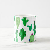 水彩イラストレーション緑インキ砂漠サボテン コーヒーマグカップ (中央)