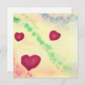 水彩イラストレーション3つのハートラブシンボル シーズンカード (正面/裏面)