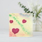 水彩イラストレーション3つのハートラブシンボル シーズンカード (スタンド正面)