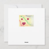 水彩イラストレーション3つのハートラブシンボル シーズンカード (裏面)