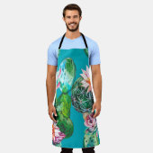 水彩イラストレーション エプロン (着用した状態)