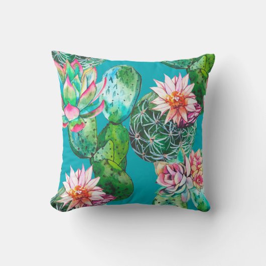 水彩イラストレーション クッション (正面)