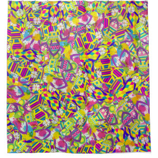 水彩イラストレーション、フリップフロップパターン シャワーカーテン