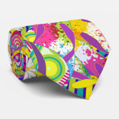 水彩イラストレーション、フリップフロップパターン ネクタイ (ロール)