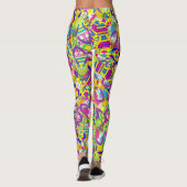 水彩イラストレーション、フリップフロップパターン レギンス (裏面)