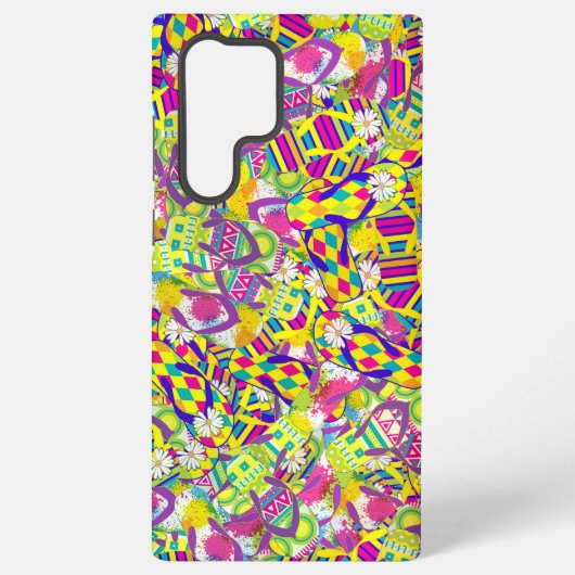 水彩イラストレーション、フリップフロップパターン SAMSUNG GALAXYケース (裏面)