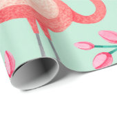 水彩イラストレーション（鳥、熱帯花） ラッピングペーパー (ロールコーナー)