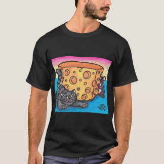 水彩イラスト コミック カートゥーン 猫 ネズミ Tシャツ