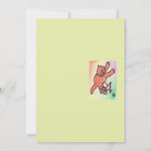 水彩イラスト 猫 ネズミ チーズ カートゥーン 招待状 (裏面)