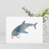 水彩イルカザメのホリデーカード シーズンカード (スタンド正面)