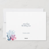 水彩イルカザメのホリデーカード シーズンカード (裏面)