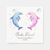 水彩イルカ性別の表示 スタンダードカクテルナプキン (正面)