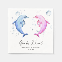 水彩イルカ性別の表示 スタンダードカクテルナプキン